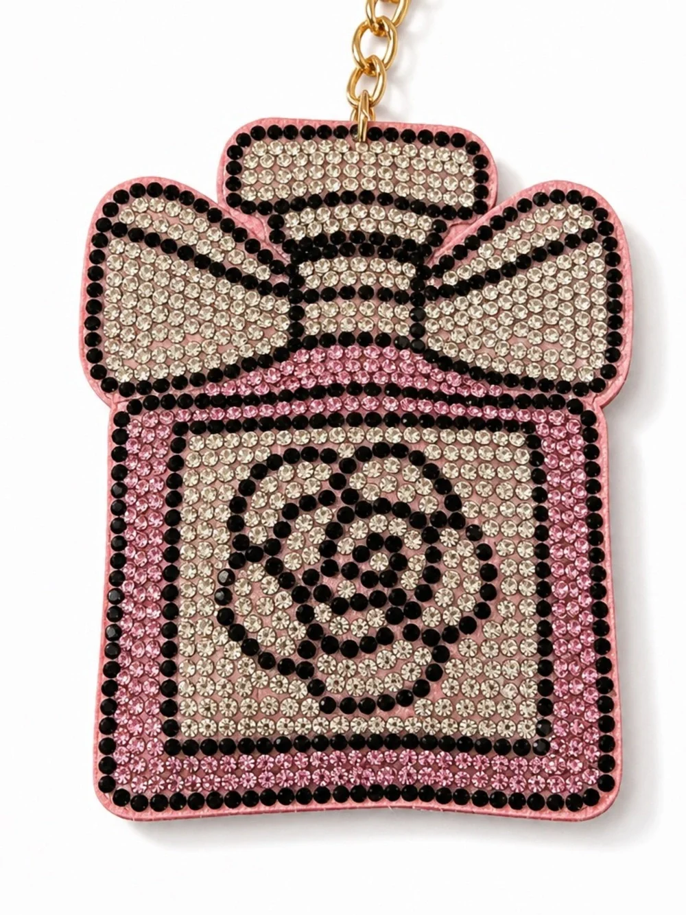 Rhinestone Paris Perfume Keyring bag backpack charm